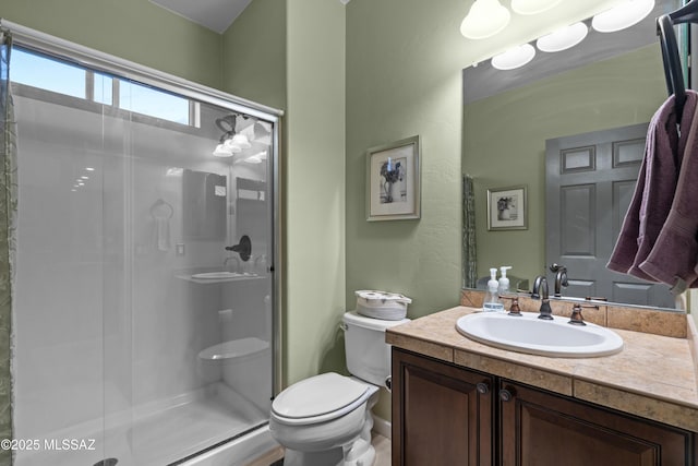 17213 S Mesa Shadows Dr, Vail, AZ 85641 - bathroom with toilet, a shower stall, and vanity