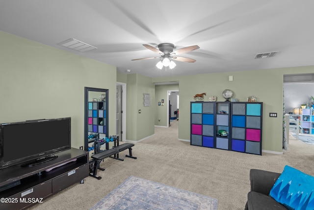 17213 S Mesa Shadows Dr, Vail, AZ 85641 - carpeted living room with a ceiling fan and baseboards