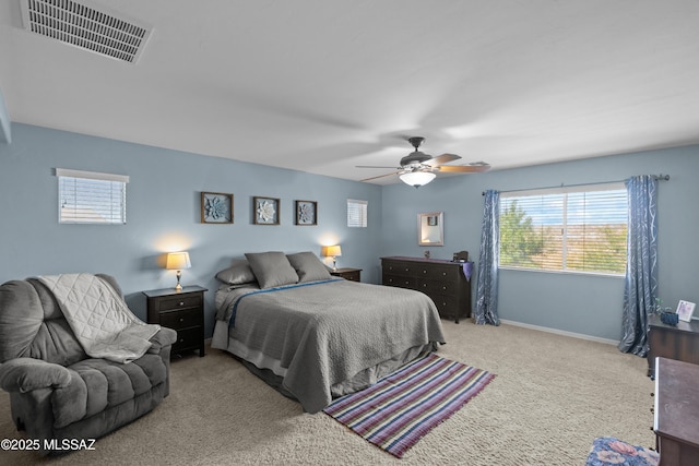 17213 S Mesa Shadows Dr, Vail, AZ 85641 - bedroom with carpet flooring, multiple windows, baseboards, and a ceiling fan