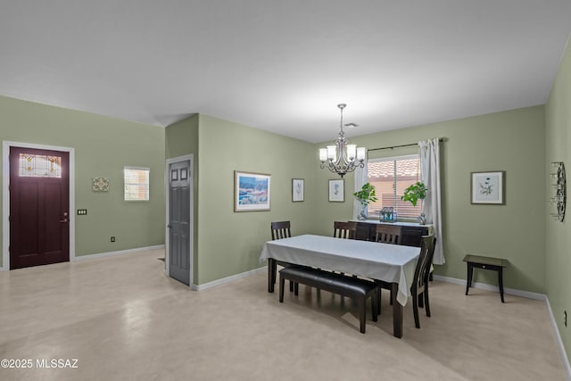 17213 S Mesa Shadows Dr, Vail, AZ 85641 - dining space featuring a chandelier and baseboards