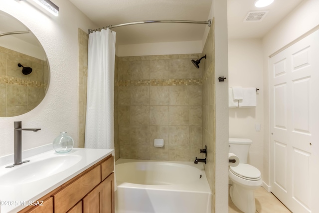 1500 E Pusch Wilderness Dr Unit 10106, Tucson, AZ 85737 - bathroom featuring shower / tub combo, toilet, and vanity