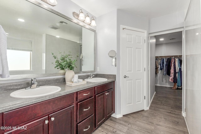 8751 W Saguaro Moon Rd, Marana, AZ 85653 - full bath featuring double vanity, wood finished floors, and a spacious closet