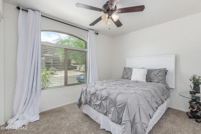 8751 W Saguaro Moon Rd, Marana, AZ 85653 - bedroom featuring carpet, baseboards, and ceiling fan