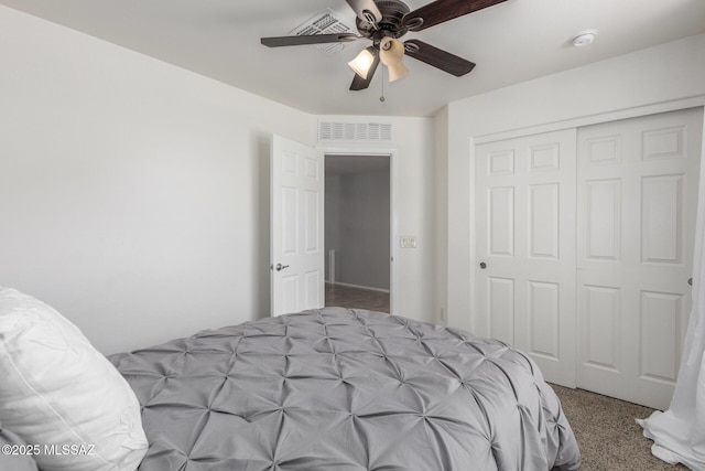 8751 W Saguaro Moon Rd, Marana, AZ 85653 - bedroom featuring a closet and a ceiling fan