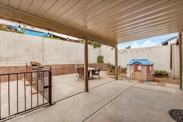 4522 W Vander Bie Pl, Tucson, AZ 85741 - fenced backyard with a patio area and outdoor dining area