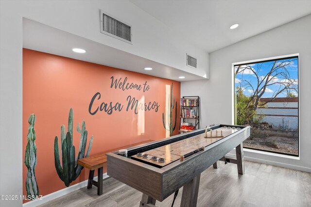 835 E Camino De Fray Marcos, Tucson, AZ 85718 - recreation room with wood finished floors, recessed lighting, and baseboards