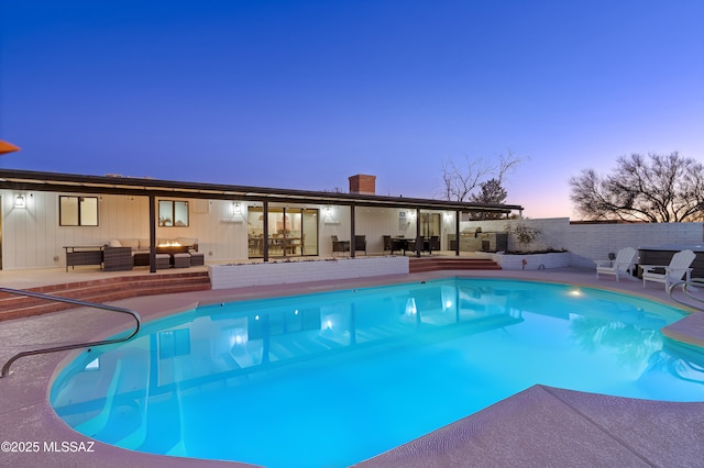 835 E Camino De Fray Marcos, Tucson, AZ 85718 - view of swimming pool with outdoor lounge area and a patio