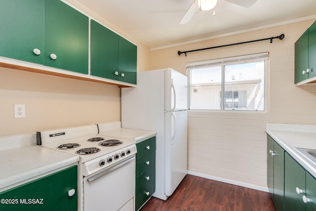 1470 S Palo Verde Ave Unit J 201, Tucson, AZ 85713 - kitchen featuring green cabinets and white appliances