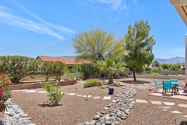 37671 S Hill Side Dr, Tucson, AZ 85739 - fenced backyard featuring a patio area and a mountain view