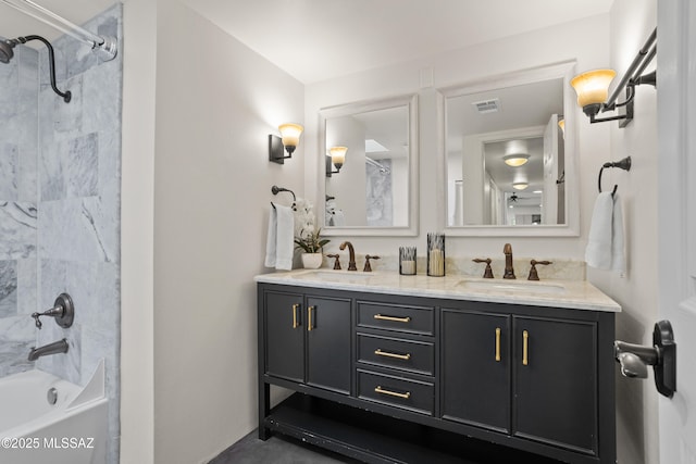 6355 N Camino De Santa Valera, Tucson, AZ 85718 - bathroom featuring double vanity and washtub / shower combination