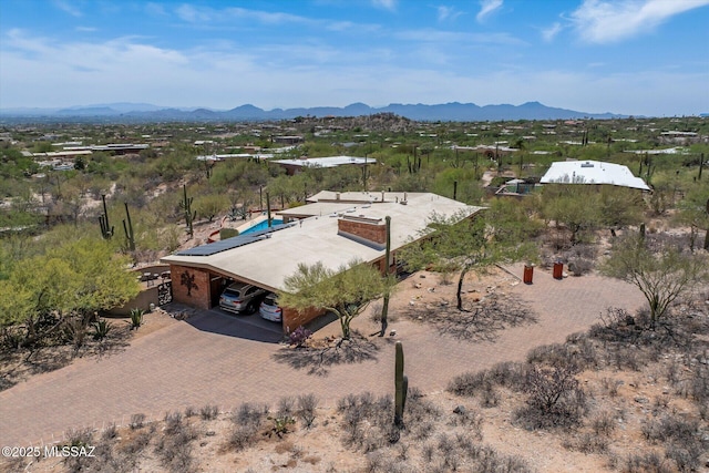 6731 N Pontatoc Rd, Tucson, AZ 85718 - view from above of property featuring a mountain backdrop