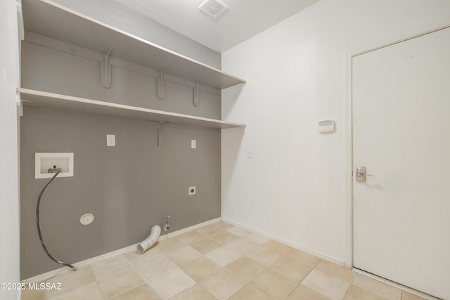 3347 S Desert Scroll Pl, Tucson, AZ 85735 - laundry room featuring hookup for a gas dryer, washer hookup, and baseboards