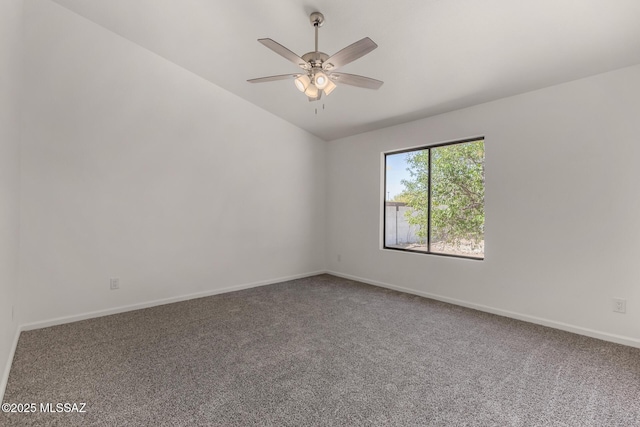 8072 S Carbury Way, Tucson, AZ 85747 - carpeted spare room with vaulted ceiling, baseboards, and a ceiling fan