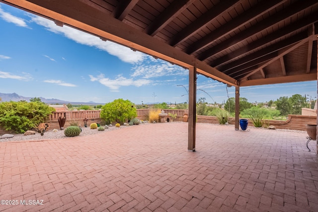 781 W Desert Ridge Dr, Green Valley, AZ 85622 - view of patio with a mountain view