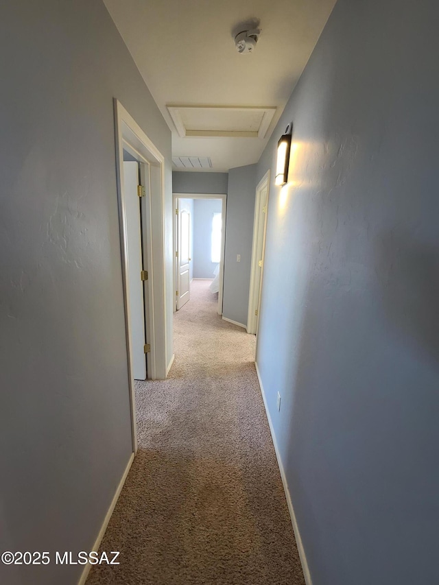17144 S Scarlet Cliff Pl, Vail, AZ 85641 - corridor with attic access, light carpet, and baseboards