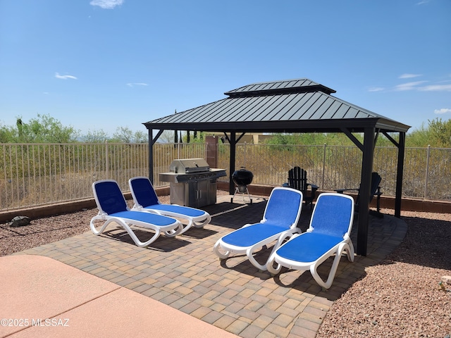 17144 S Scarlet Cliff Pl, Vail, AZ 85641 - fenced backyard with a gazebo, a patio, and area for grilling