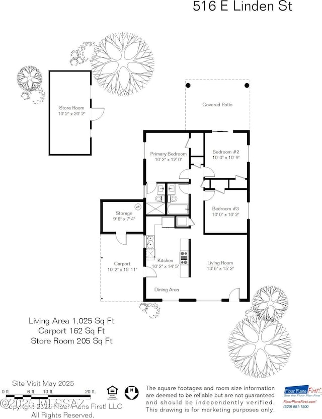 516 E Linden St, Tucson, AZ 85705 - home floor plan
