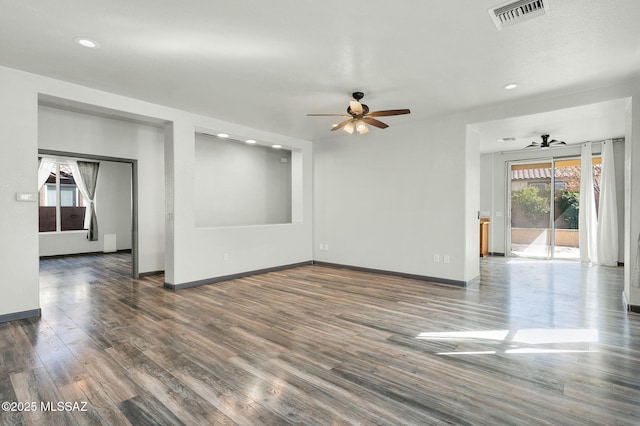 329 W Vuelta Friso, Sahuarita, AZ 85629 - unfurnished room featuring a ceiling fan, wood finished floors, baseboards, and recessed lighting