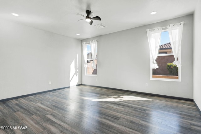 329 W Vuelta Friso, Sahuarita, AZ 85629 - unfurnished room with plenty of natural light, wood finished floors, a ceiling fan, and recessed lighting