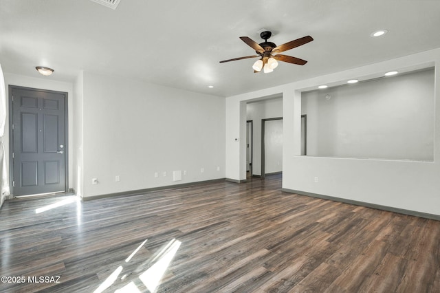 329 W Vuelta Friso, Sahuarita, AZ 85629 - spare room with recessed lighting, wood finished floors, a ceiling fan, and baseboards