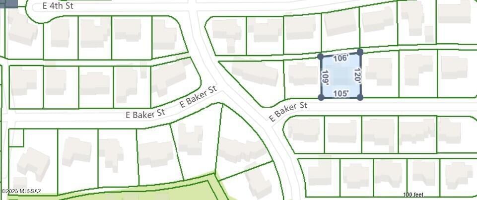 7031 E Baker St, Tucson, AZ 85710 - map of parcels