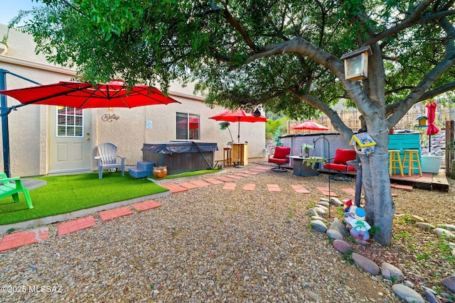 1448 N Calle Futura, Oracle, AZ 85623 - view of yard with a hot tub and a patio