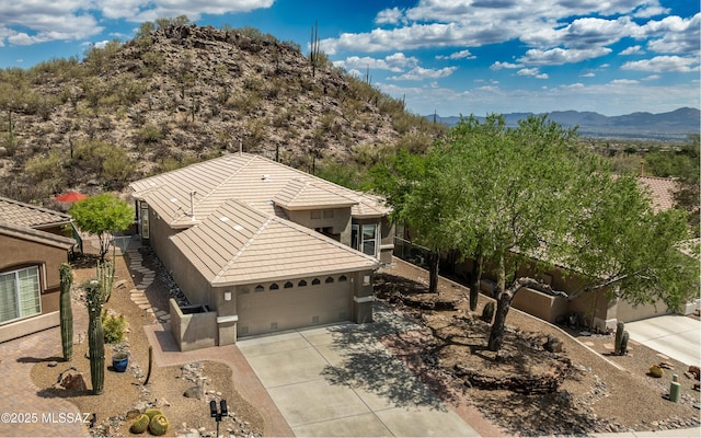 13570 N Nightstar Ct, Marana, AZ 85658 - aerial view of property and surrounding area with a mountain backdrop