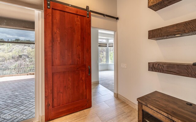 13570 N Nightstar Ct, Marana, AZ 85658 - hallway with a barn door and baseboards
