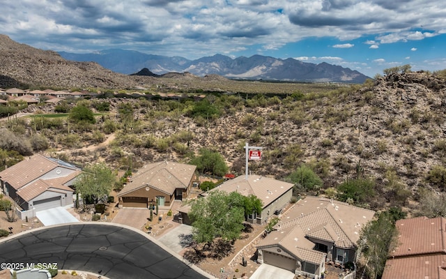 13570 N Nightstar Ct, Marana, AZ 85658 - aerial view of residential area featuring a mountainous background