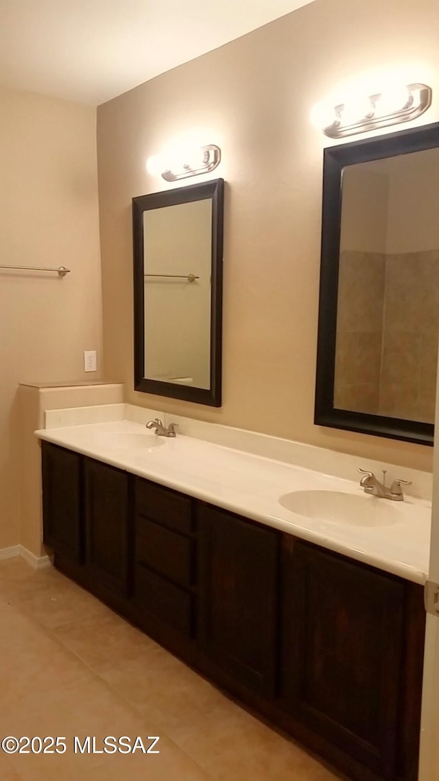 2835 N Euclid Ave, Tucson, AZ 85719 - full bath featuring double vanity and tile patterned floors