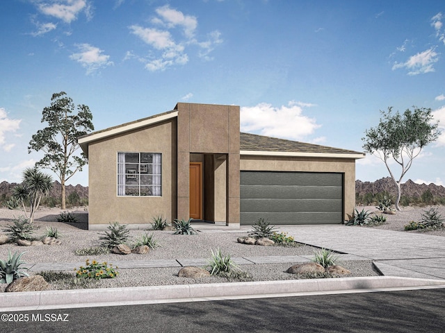 10104 S Arnold Ranch Ct, Vail, AZ 85641 - view of front of property with an attached garage, driveway, and stucco siding