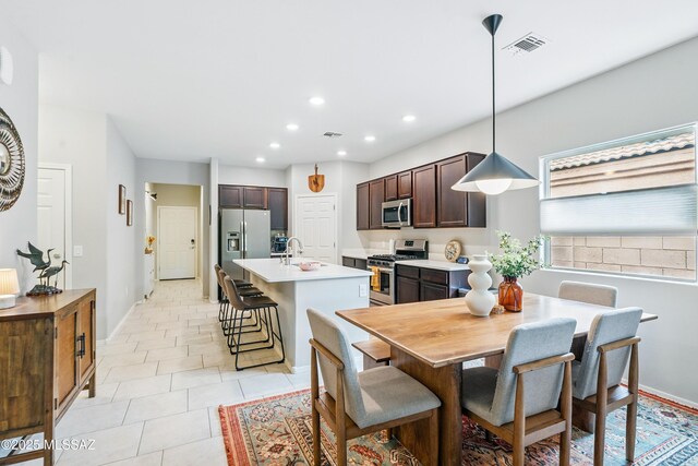 208 E Calle Trona, Green Valley, AZ 85614 - dining space with recessed lighting, baseboards, and light tile patterned floors