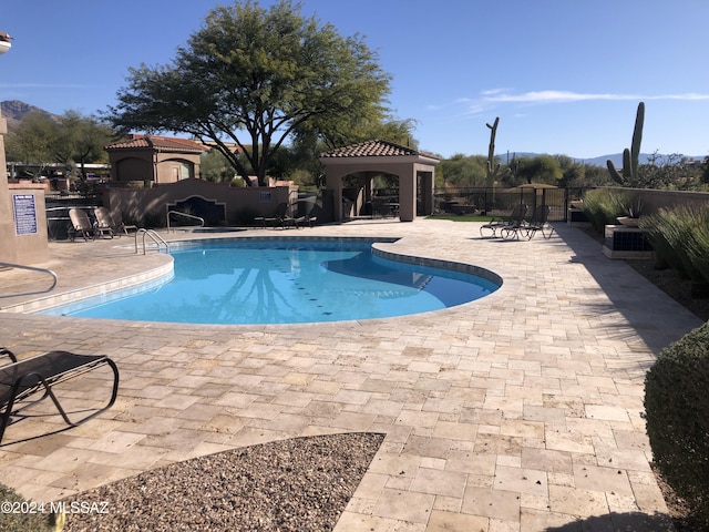 6321 N Via Lomas De Paloma, Tucson, AZ 85718 - community pool featuring a gazebo, a patio, and a mountain view