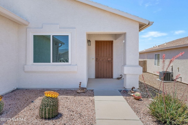 10140 E Pleasant View Way, Tucson, AZ 85748 - entrance to property featuring stucco siding and central AC unit