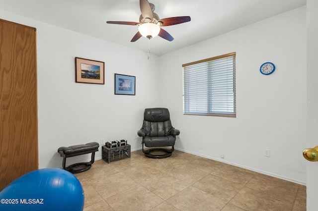 10140 E Pleasant View Way, Tucson, AZ 85748 - unfurnished room featuring ceiling fan, light tile patterned flooring, and baseboards