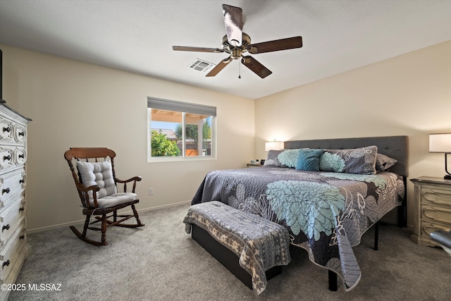 9586 E Paseo, San Bernardo, Tucson, AZ 85747 - bedroom featuring carpet floors, a ceiling fan, and baseboards