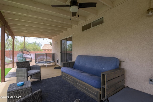3521 W Camino De Talia, Tucson, AZ 85741 - view of patio with a ceiling fan and an outdoor living space