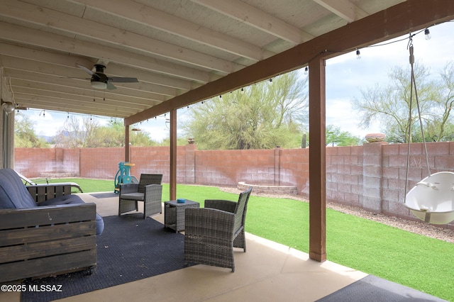 3521 W Camino De Talia, Tucson, AZ 85741 - view of patio with ceiling fan