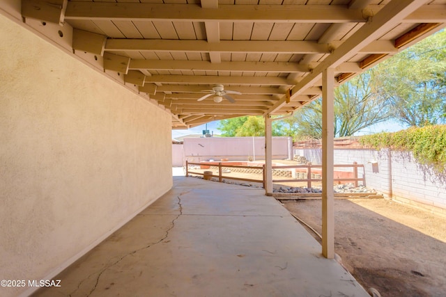 908 E Weymouth St, Tucson, AZ 85719 - fenced backyard featuring a patio and ceiling fan