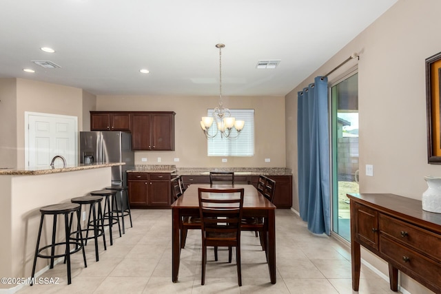 102 E Forrest Feezor St, Vail, AZ 85641 - dining room with a chandelier, light tile patterned flooring, and recessed lighting