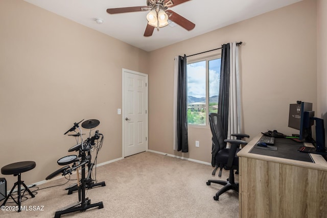 102 E Forrest Feezor St, Vail, AZ 85641 - office featuring carpet, ceiling fan, and baseboards