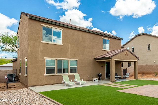 102 E Forrest Feezor St, Vail, AZ 85641 - rear view of house with stucco siding, a patio area, and central AC