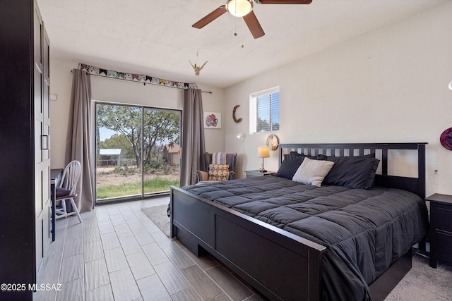 745 N Las Flores Dr, Oracle, AZ 85623 - bedroom with access to outside and ceiling fan