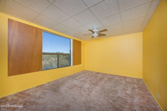 6532 N Cibola Ave, Tucson, AZ 85718 - carpeted empty room featuring a drop ceiling and a ceiling fan