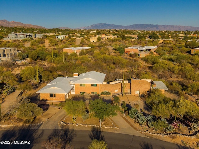 6532 N Cibola Ave, Tucson, AZ 85718 - aerial view of property's location featuring a mountainous background and nearby suburban area