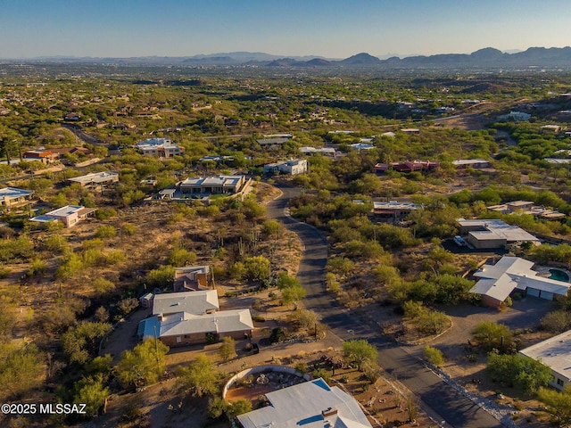 6532 N Cibola Ave, Tucson, AZ 85718 - aerial view of property and surrounding area with mountains