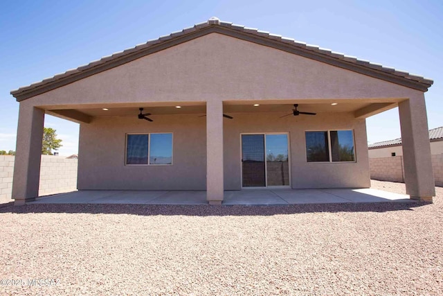 3601 E Nebraska Stra, Tucson, AZ 85706 - back of property with ceiling fan, a patio, and stucco siding