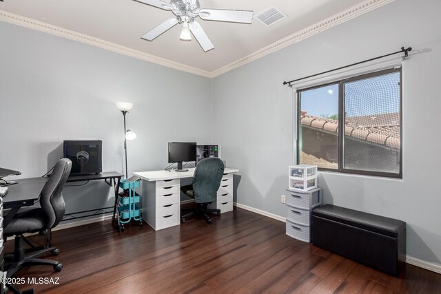 7397 W Crimson Ridge Dr, Marana, AZ 85743 - bedroom with dark wood finished floors and a ceiling fan