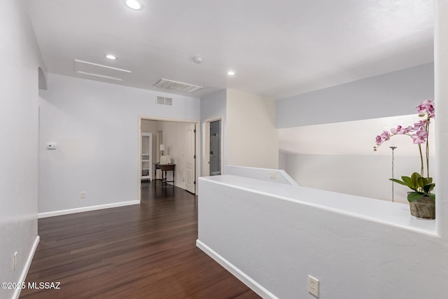 7397 W Crimson Ridge Dr, Marana, AZ 85743 - hall featuring wood finished floors, recessed lighting, and attic access