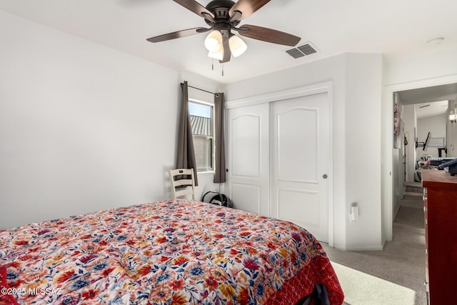 217 E Creosote Draw Rd, Vail, AZ 85641 - carpeted bedroom with a closet and a ceiling fan